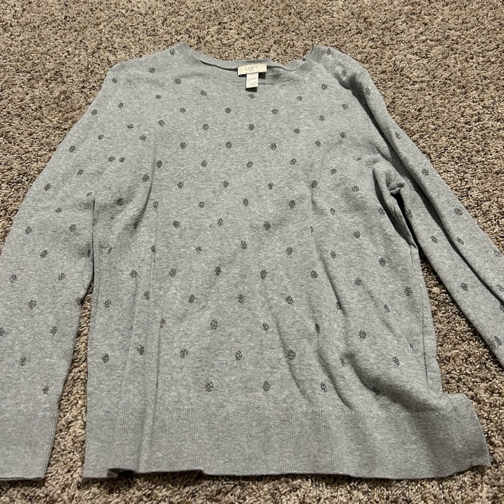 Adorable sparkley gray sweater!